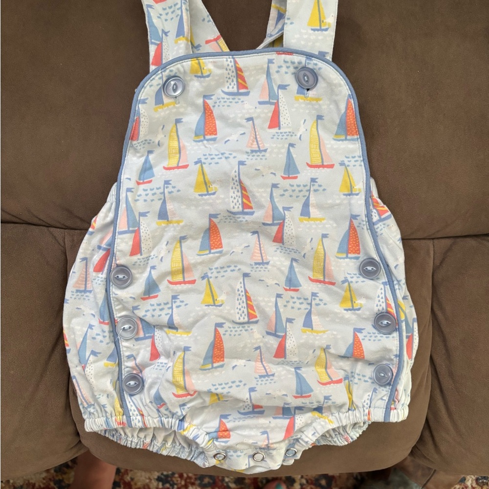 Sailboat Print Baby Romper